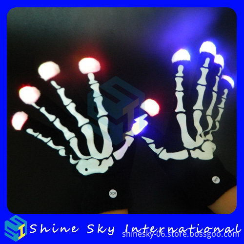 Cheapest Wonderful Halloween Gift Skeleton Led Glove